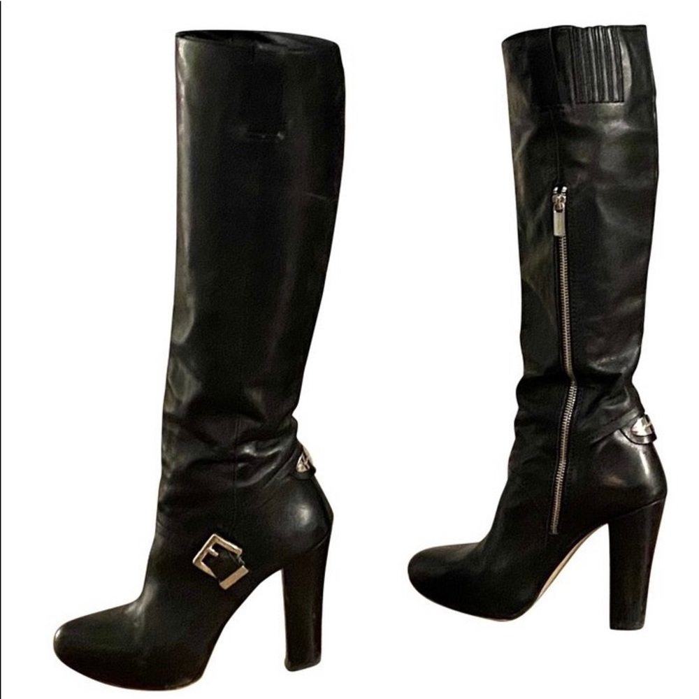 Gorgeous Michael Kors knee high black leather boots size 8.5
